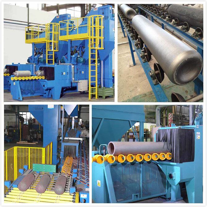 Steel Pipe Cylinder Outer Wall Shot Blasting Machine, Steel Pipe Outer Wall Oxide Cleaning Plan