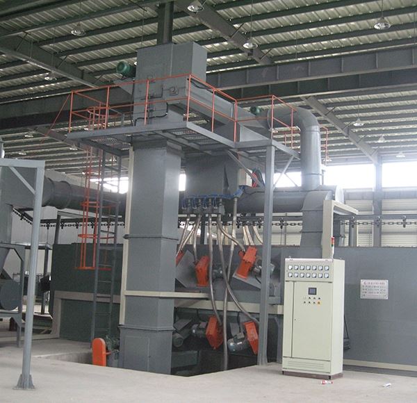 Working principle of hang chain through type shot blasting machine