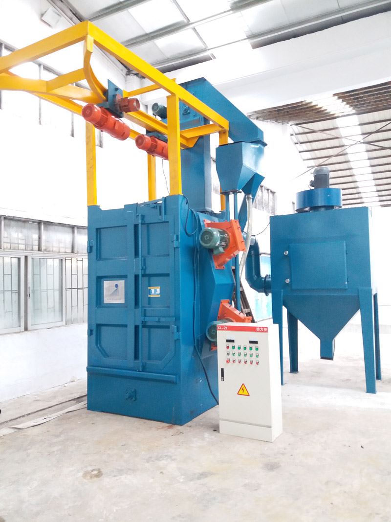 Working principle of two hooks shot blasting machine