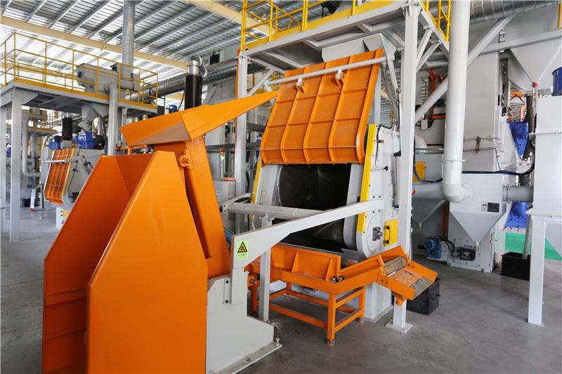 Working principle of flip-track shot blasting machine (automatic feeding + unloading mechanism)